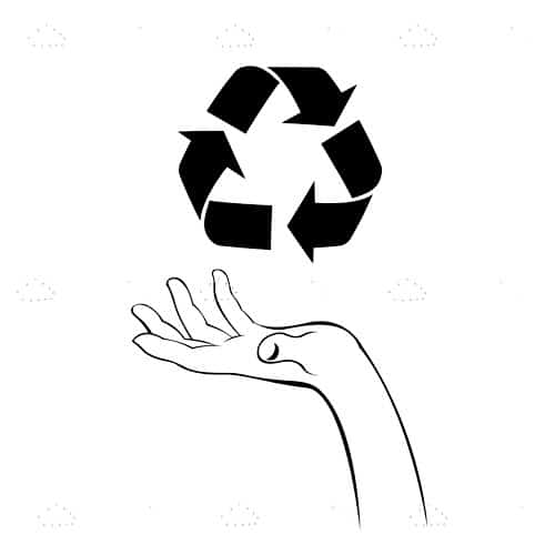 Open Hand Below Recycling Icon